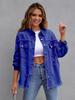 Dame Europeisk og Amerikansk Stil Ensfarget Ripped Denimjakke