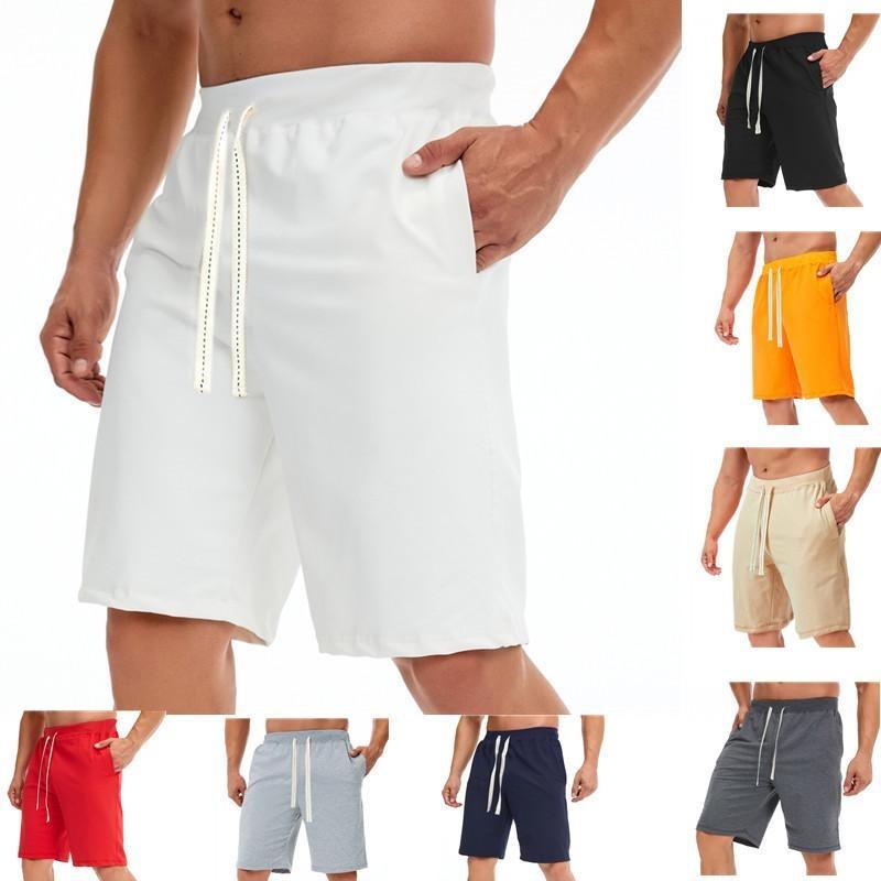 Men's Loose Shorts EU Size Summer Casual Five-point Pants Beach Pants Drawstring Sports Shorts, Men's Fitness Pants