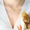 French Minimalist White Mother-of-Pearl Square Pendant Necklace, Niche Design, 18K Gold-Plated Titanium Steel.