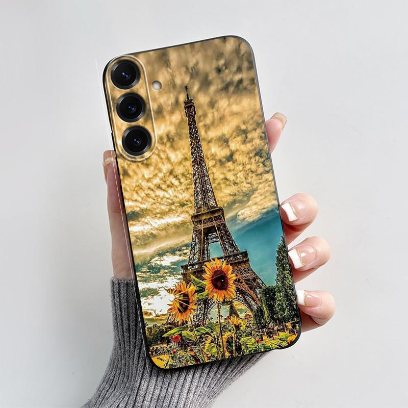 For Samsung Galaxy A26 A36 A56 5G Casing New Design 2024 Heart Printed Black Matte Soft Silicone Protective Cover Case