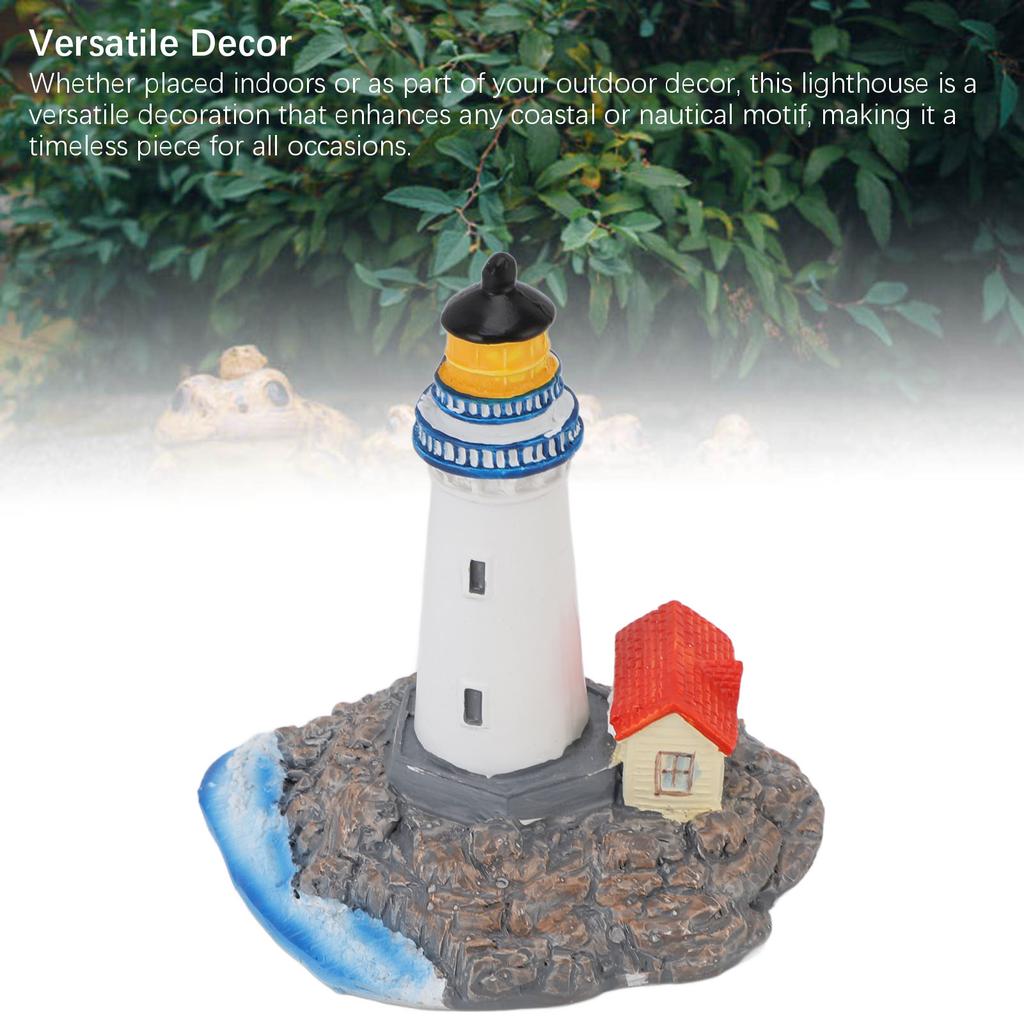 Lighthouse Ornament Resin Decorative Lighthouse Figurine Tabletop Decor for Shelves Mantels Cabinets Nightstands