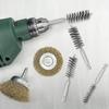 6PCS 8/10/12/15/17/19MM Bristles Wire Brush Twisted Wire Bore Brushes  Rust, Cleaning Tubes