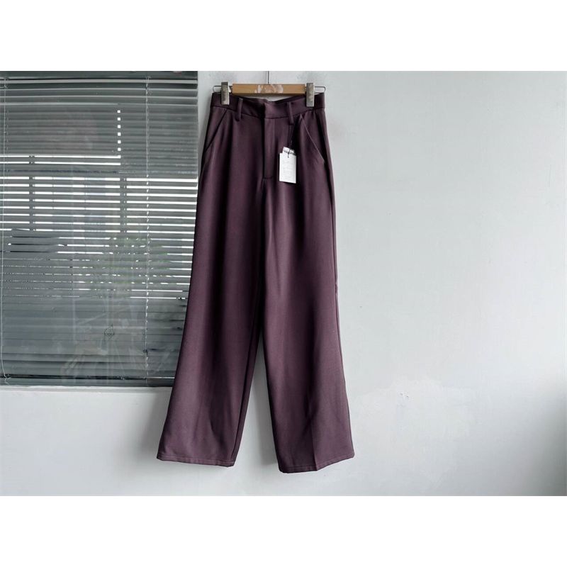 

Japanese Single Suit Pants! Drape High! Minimalist Fashion All-Match Casual Pants Loose Plaid Slim Looking Good Wear Women s Trousers C4 Red Brown XS