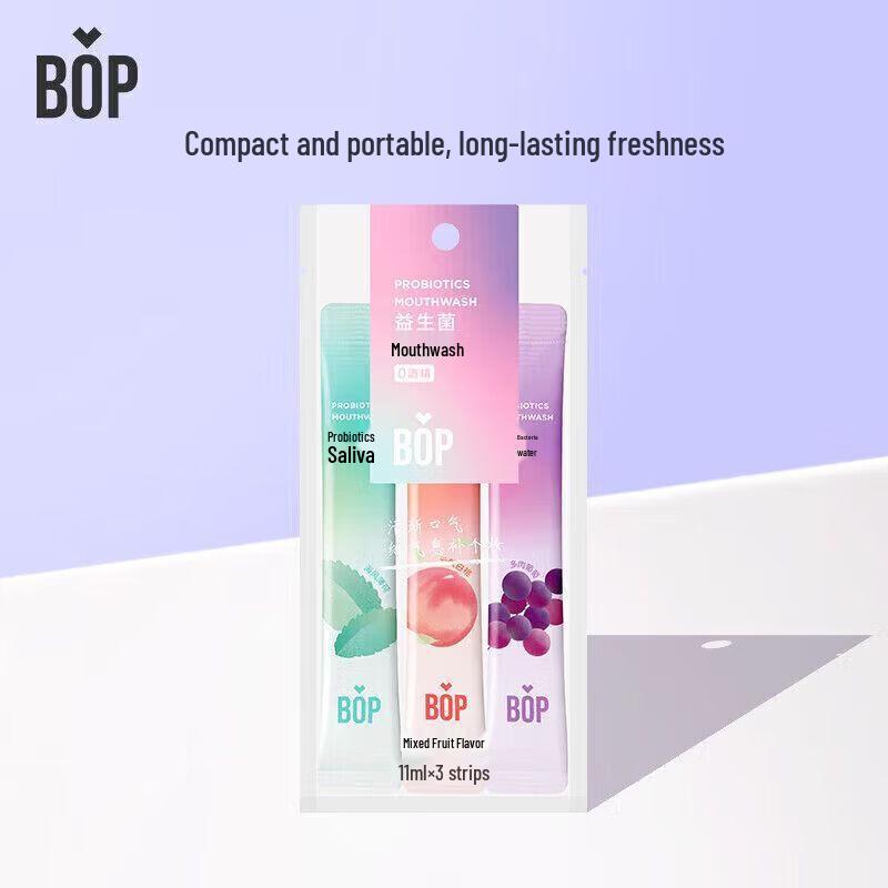 bop Probiotic Portable Mouthwash - Multi-flavor 6-Pack