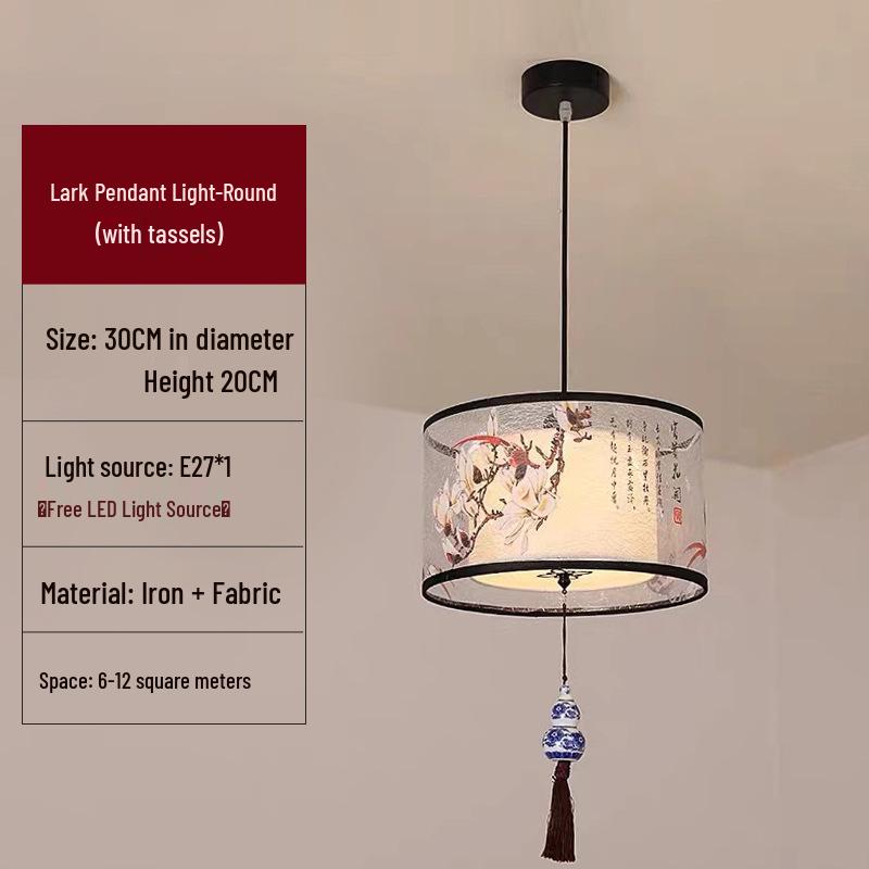 LED Ceiling Light for Balcony, Hallway, or Bedroom - New Chinese Style Small Pendant Light