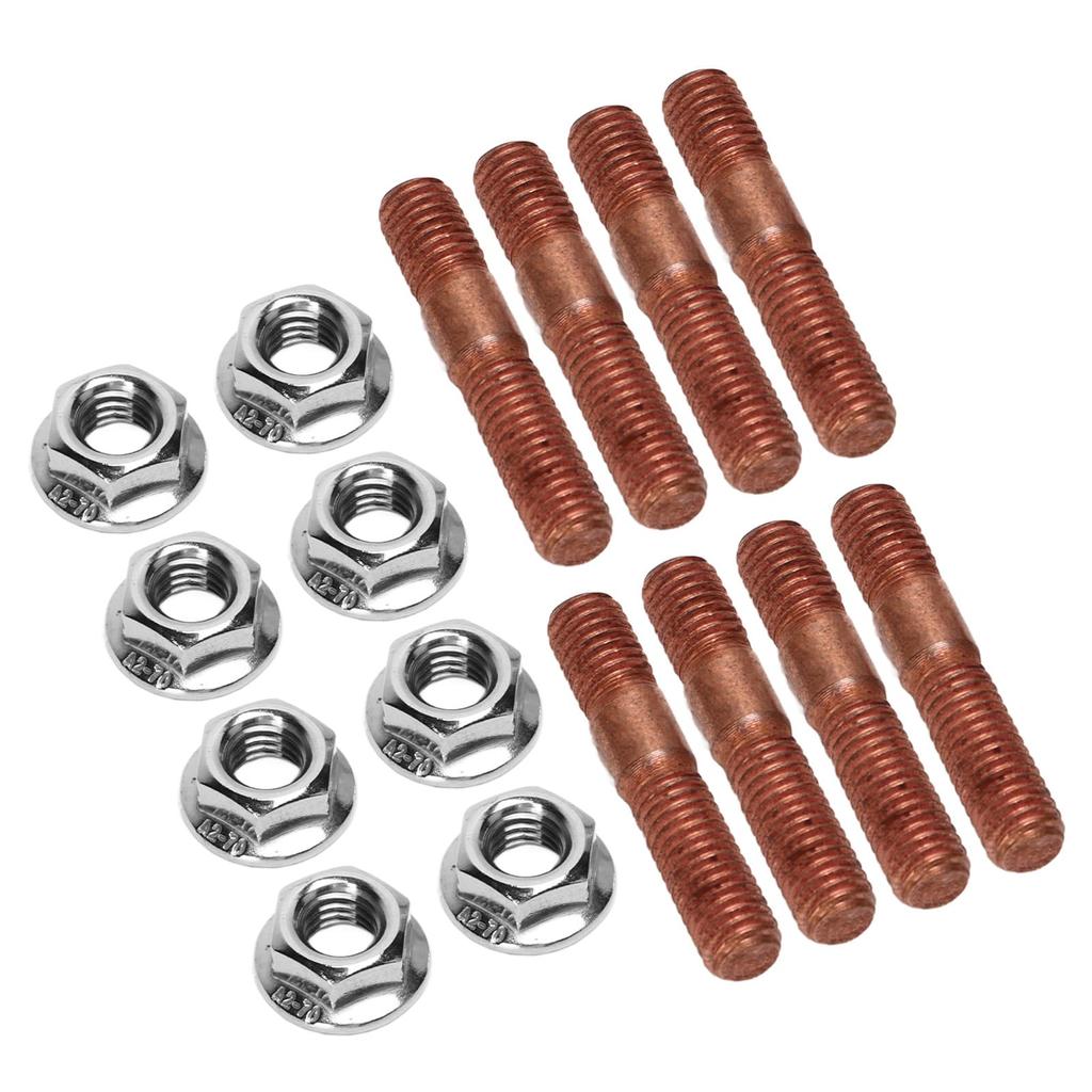 8pcs Turbo Stud Kit M8 1.25, 8mm Metal Alloy High Pressure Resistant Exhaust Manifold