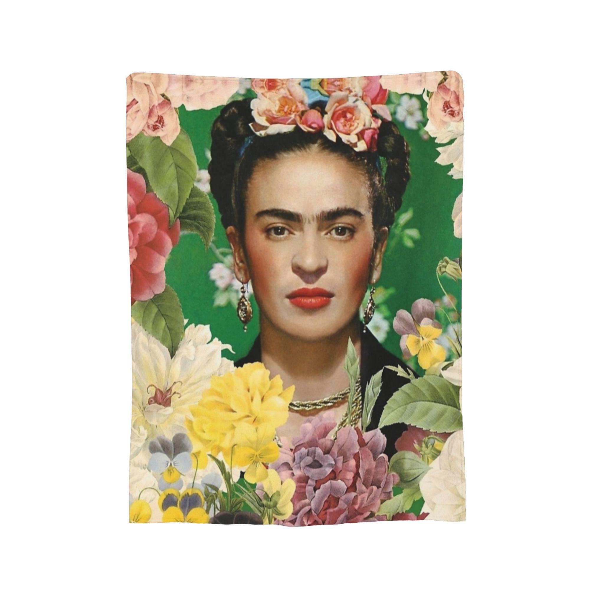 

F-Фріда Кало Дизайн Покривало Фланелевий Плед Літня Кондиціонована Декорація М який Теплий Покривало, 50x60in