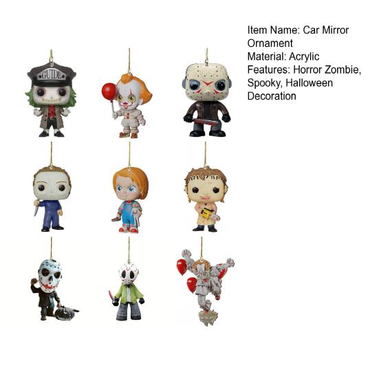 Halloween Car Rear View Mirror Charm Horror Mini Zombie 2D