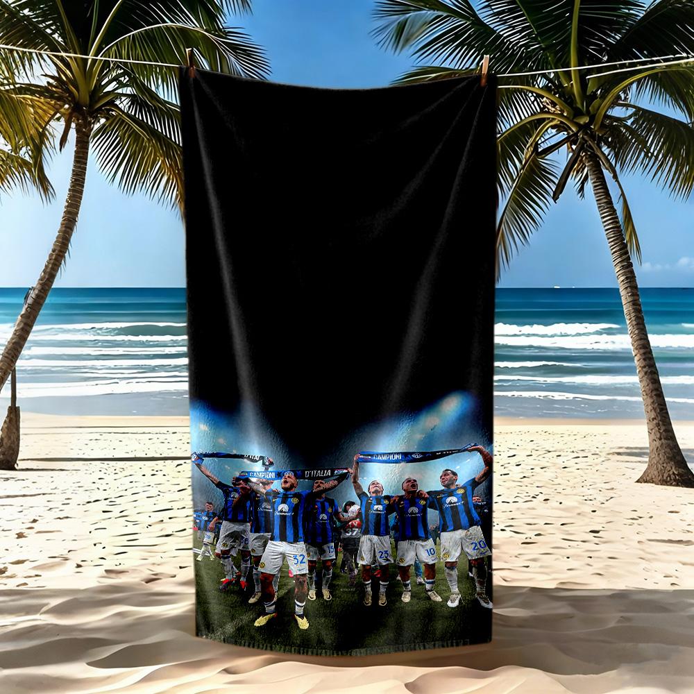 Inter Milan Beach Towel Super Soft Absorbent Comfortable Lightweight Suitable For Sports Travel Swimming Yoga Bathroom Beach And Pool