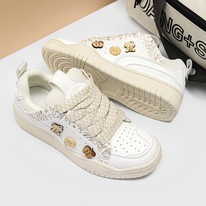 Spring shoes new sports and leisure cartoon niche board shoes 38 белый