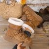 Fashion Cross Lace Up Platform Snow Boots Women Winter Warm Thicken Plush Ankle Boots Woman Comfy Slip On Anti Slip Cotton Shoes