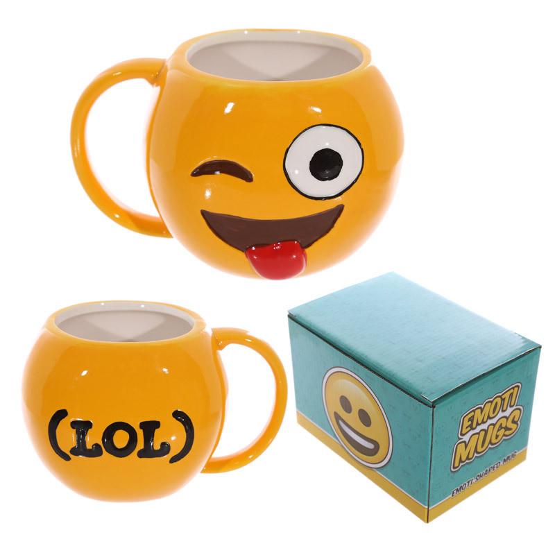 Funny Creative Cute Emoji Designed Ceramic Mug Coffee Kitchen Gift Barware