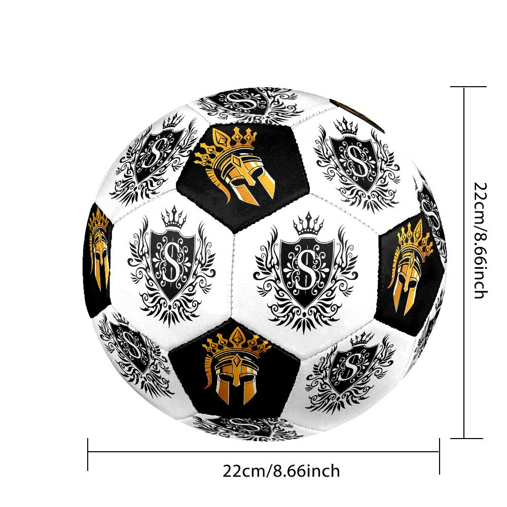 1PC Royal Crest Golden Warrior Crown Soccer Ball Size 5 Football Machine Sewn Indoor/Outdoor Universal Football S75