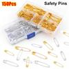 150Pcs/Box Durable 27/32/38/45/55mm Safety Pins DIY Assorted Size Sewing Tools Large Small Sew Brooch for Clothes Sewing