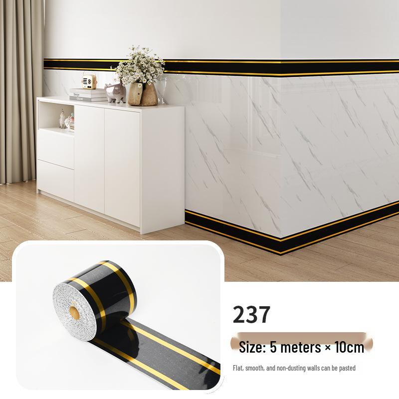 10cm X 5m Self-Adhesive Wall Sticker Roll: Tile Skirting Board & Corner Decoration
