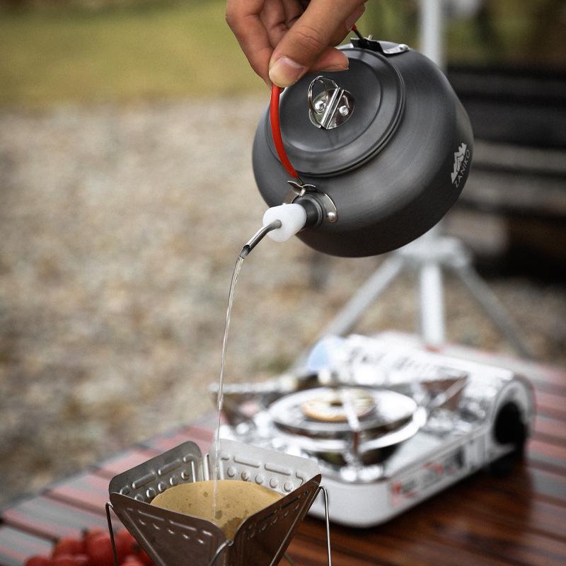 Portable Outdoor Stainless Steel Coffee Kettle with Extended Spout Adapter