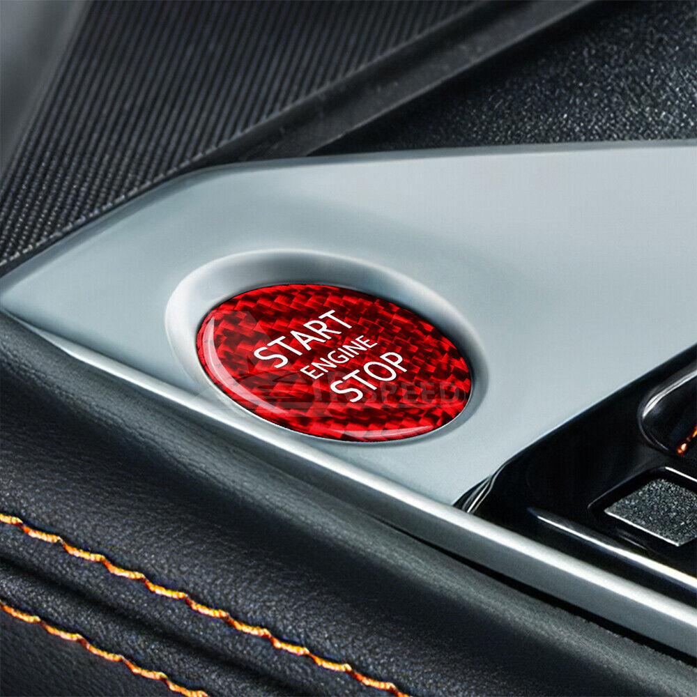 For Nissan Sentra - RED Start Stop Engine Button Cover HARD Carbon Fiber