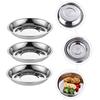 6 Pcs Fruit Tray Stainless Steel Disc Plate Dessert Storage Silver Barbecue Round Dish Travel