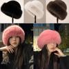 Fashion Headwear Fluffy Fur Winter Hat Solid Color Bucket Hat Thicken Cold Windproof Fisherman Hat Chrismas Gifts
