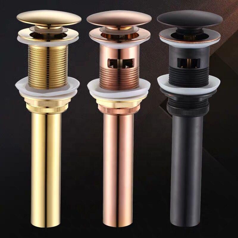 High Quality Brass Big Cap Sink Pop up Waste Basin Drain (White,Brass) белый
