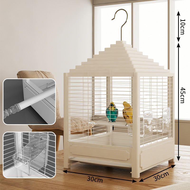 

Large Parrot Cage Villa Home New Splash-Proof Cockatiel Budgie Sun Conure Lovebird Luxury House Cage Pet Bird Supplies белый
