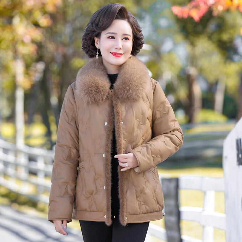 Yalu Women's Winter Down Jacket with Faux Leather Collar