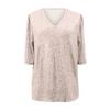 Plus Size Sequins Tops For Women Loose V Neck Short Sleeve Tunic Shirts Dressy Business Casual Party Blouse