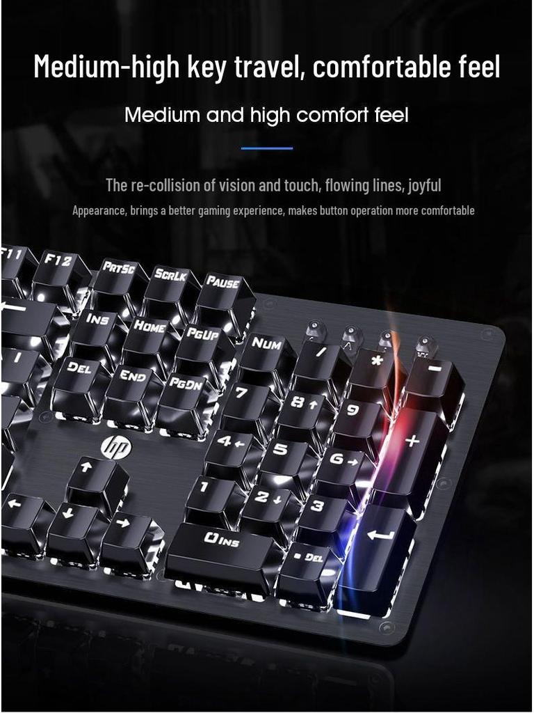 GK100F Mechanical Blue Switch Keyboard - USB Wired for Business, Home, & Gaming