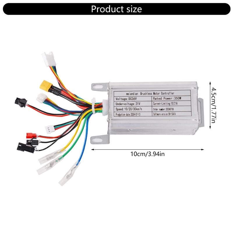 High Performances Intelligent 36V 350W Scooter Brushless Controller Kit Include Meter Extension Cord and Lighting System
