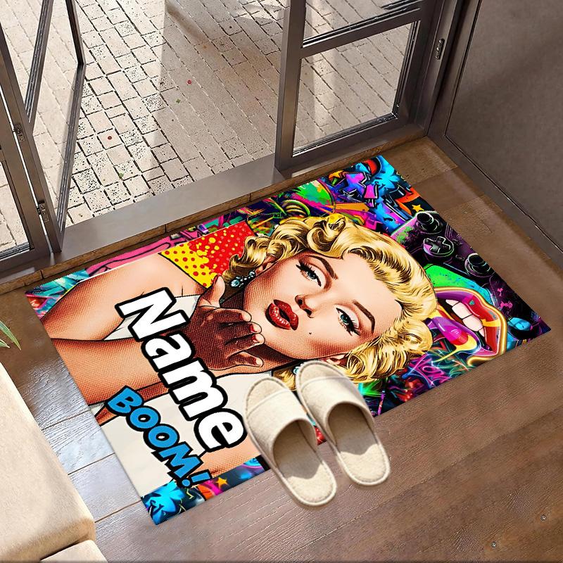 Custom Name Personalized Singer Print Carpet, Versatile Home Decor Rug, for Playroom, Apartment, Balcony, Entryway, Hallway Gift