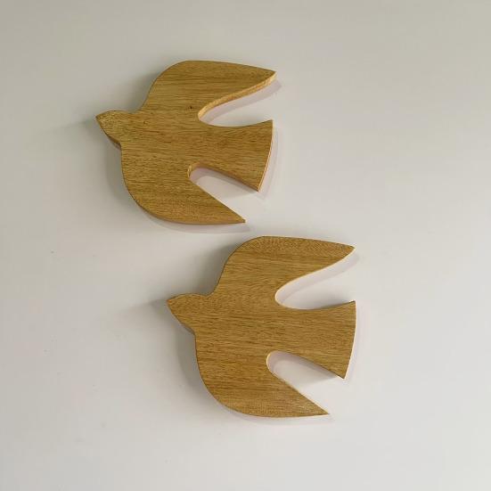 Wood Flying Birds Wall Decor Vintage Wooden Wall Hanging Pigeon Sculpture for Nursery Living Room Bedroom Farmhouse Wall Decor