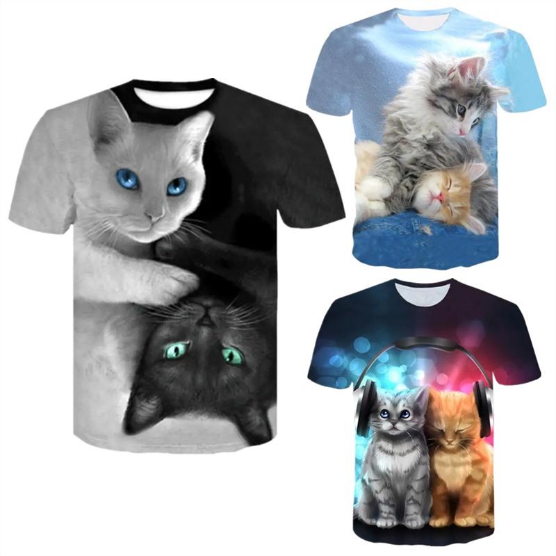 

Детские футболки с короткими рукавами и забавными животными, детская рубашка, повседневная одежда с героями мультфильмов, футболка для мальчиков и девочек