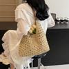 Summer Straw Woven Beach Bag - Large Capacity Shoulder Bag for Travel & Commuting