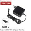 Spina UE USA 65W 20V 3.25A Tipo-C USB C Caricabatterie per Telefono PD Laptop Adattatore di Alimentazione AC per Laptop di Varie Marche