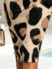 Abito Estivo da Donna Monospalla Midi Stampa Leopardo Beige Nero Bodycon Vestito Estivo