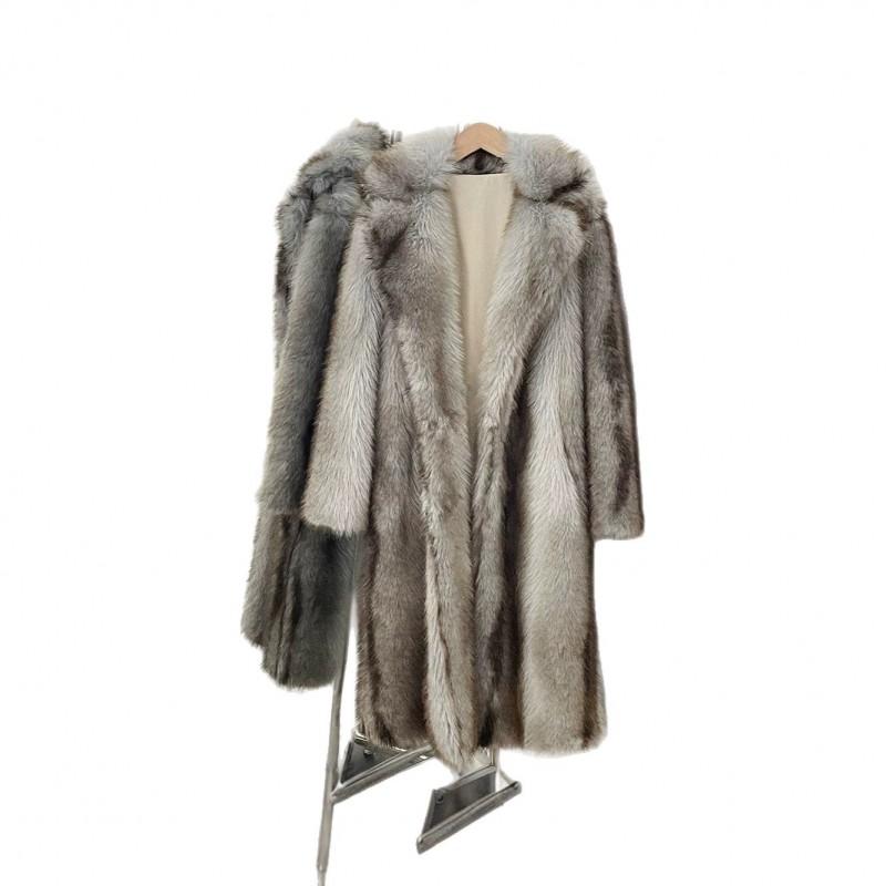Damen Langer Kunstpelzmantel Mit Schalkragen Süß-Chic-Stil Winter-Oberbekleidung