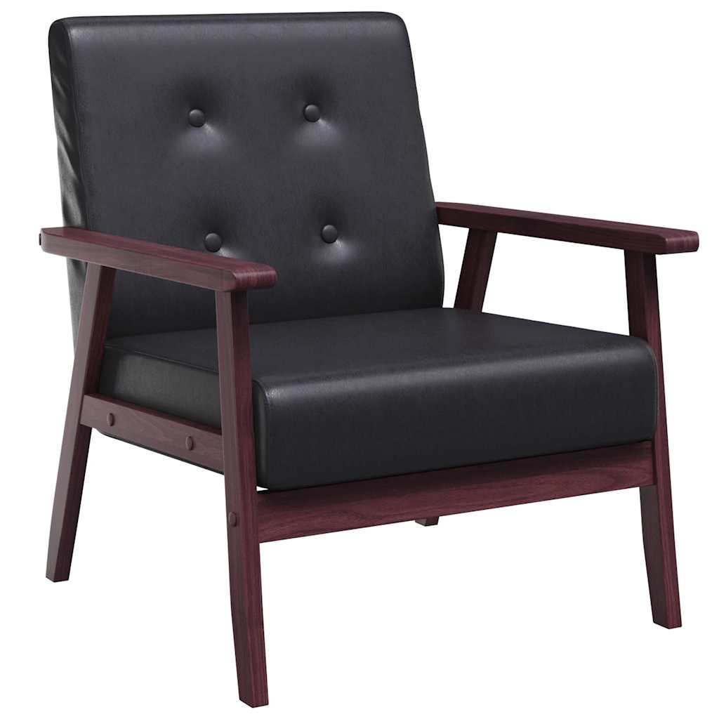 Vidaxl TV Armchair, Black, Faux Leather