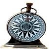 Brass Vintage Nautical Desk and Shelf Clock with Magnetic Compass, Numeric White Dial, Antique Finish for Study Table, Office