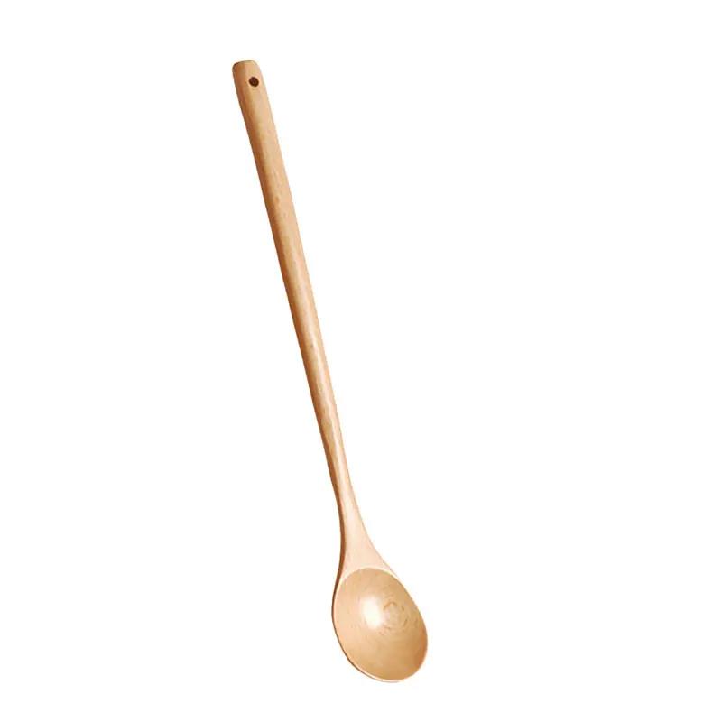 Long-Handled Wooden Spoon for Cooking Mixing Korean Miso Soup Sauce Honey - Ergonomic Kitchen Utensil4