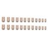 24x Glittering Acrylic Nail French Tip False Nail Simple Press On Nail Medium Square Full Cover Stick On Nail