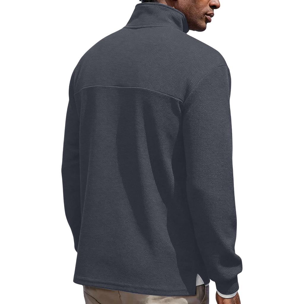 Men's And Women's Casual -color Long-sleeved T-shirts, Men's Sporty Breathable Stand-up Collar Half-zipper Top