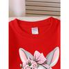 Girls Crew Neck SweatshirtCute Bunny with Pink Roses And Bow, Soft Cozy Pullover, Warm Casual Outfit for Autumn & Winter