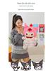 Kuromi Strawberry Cake Cat Doll with Birthday Hat Plush Toy