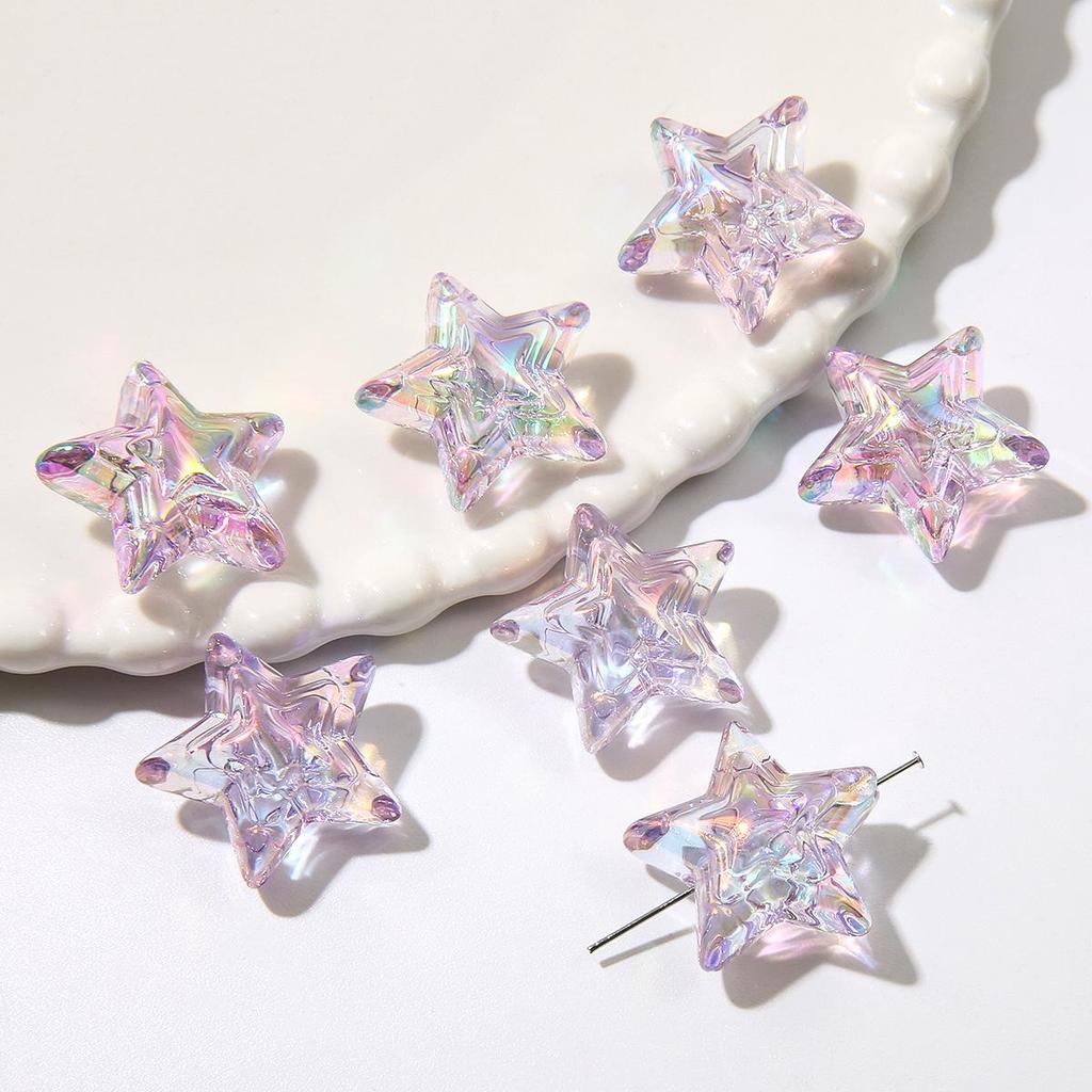 Acrylic Iridescent Star Beads DIY Kit for Hairpins, Bracelets, and Necklaces
