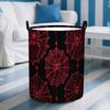 1pc, Sturdy Laundry Basket with Deep Red Spider Web Design, Circular Dirty Clothes Basket, Foldable Storage Solution for Organizing Bedrooms, Bathroom