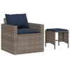 4 Piece Garden Sofa Set with Cushions Gray Poly Rattan