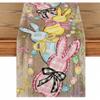Wooden Floral Bow Rabbit Egg Easter Table Runner, Seasonal Spring Kitchen Dining Table Decor, Home Party Decoration