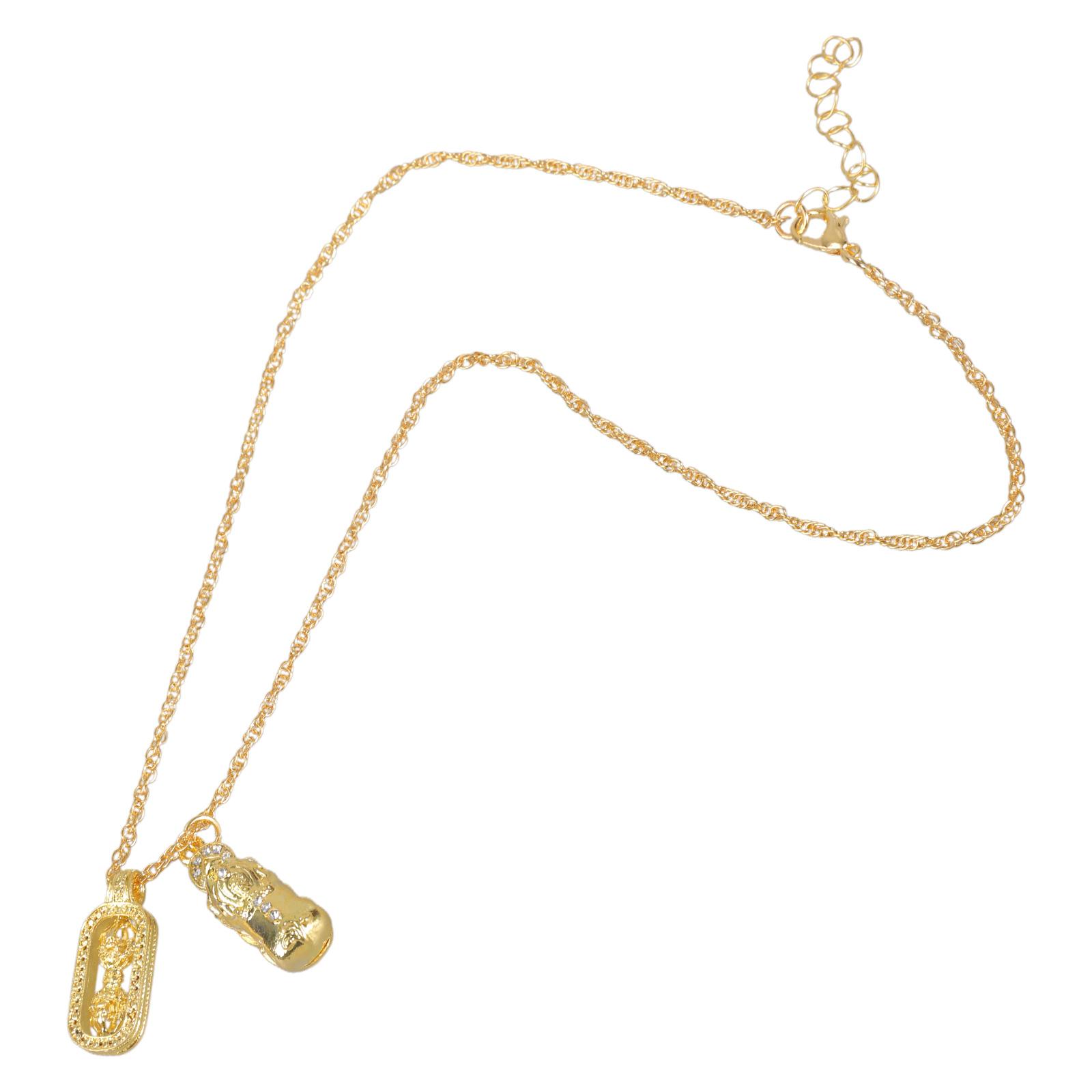 

Unique Luck Charm Necklace Pendant Necklace Wealth Protections Necklace Alloy Texture Neck Jewelry for Expressing Love 1