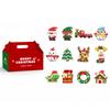 Christmas Gifts Micro Mini Building Blocks Set Santa Claus Christmas Tree Reindeer Snowman Train Assembling Toy Holiday Present