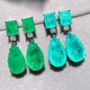 Geometric Copper Drop Earrings With Zirconia Embellishments For Elegant Women
